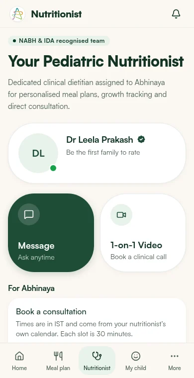 Nutritionist screen for preparing and signing plans
